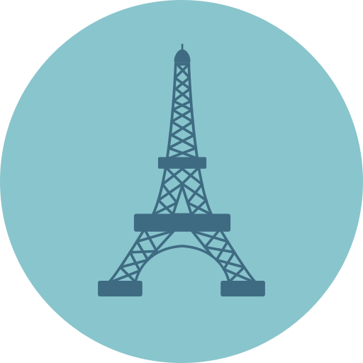 Eiffel tower Dinosoft Circular icon