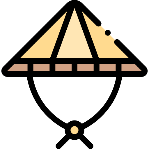bambusowy kapelusz Detailed Rounded Lineal color ikona