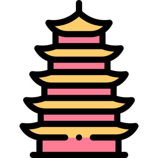 신전 Detailed Rounded Lineal color icon