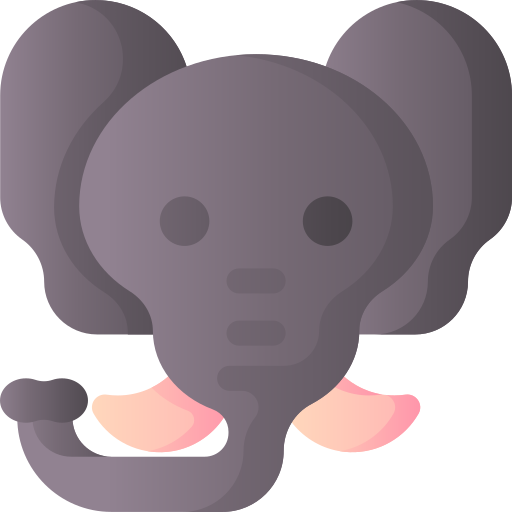 elefante 3D Basic Gradient icono