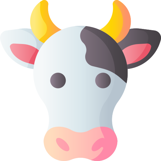 Cow 3D Basic Gradient icon
