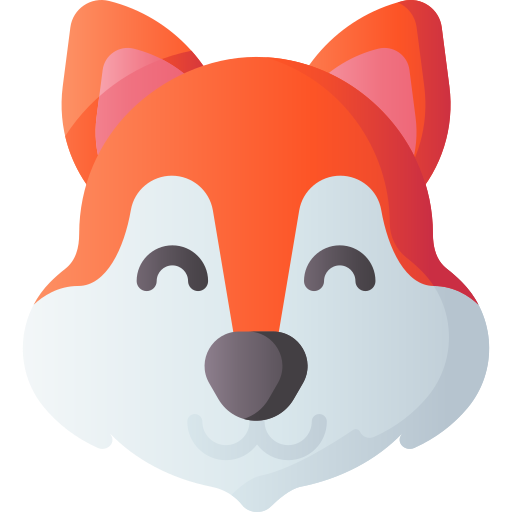 Fox 3D Basic Gradient icon
