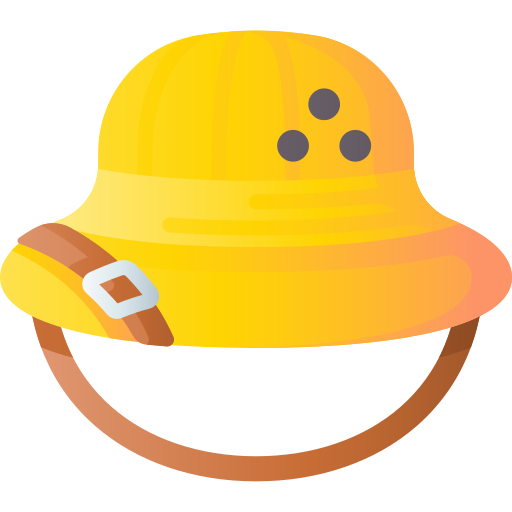 探検家の帽子 3D Basic Gradient icon