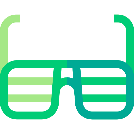 Party glasses Basic Straight Flat icon