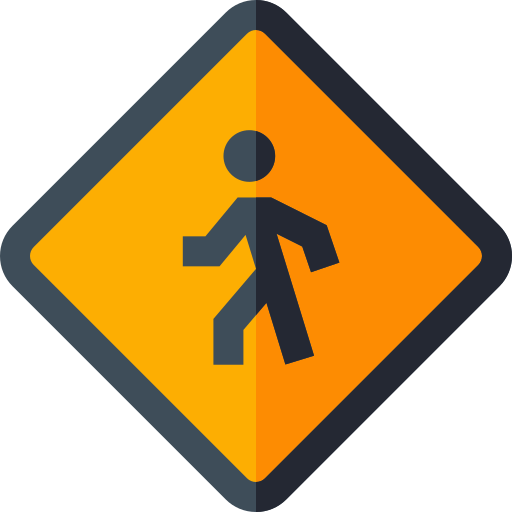 Pedestrian crossing Basic Straight Flat icon