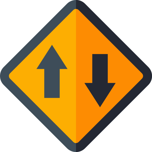 Two ways Basic Straight Flat icon