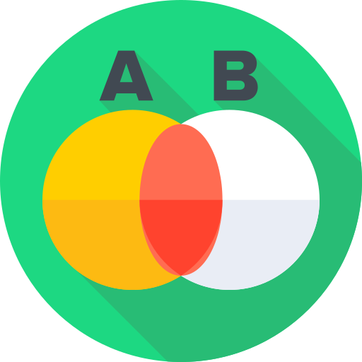 벤 다이어그램 Flat Circular Flat icon