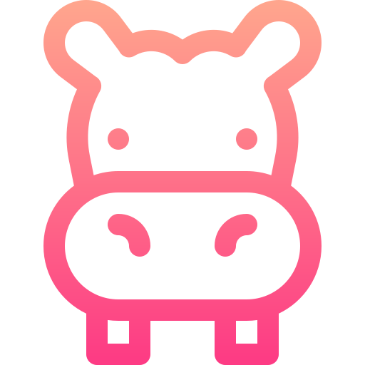 hipopótamo Basic Gradient Lineal color icono