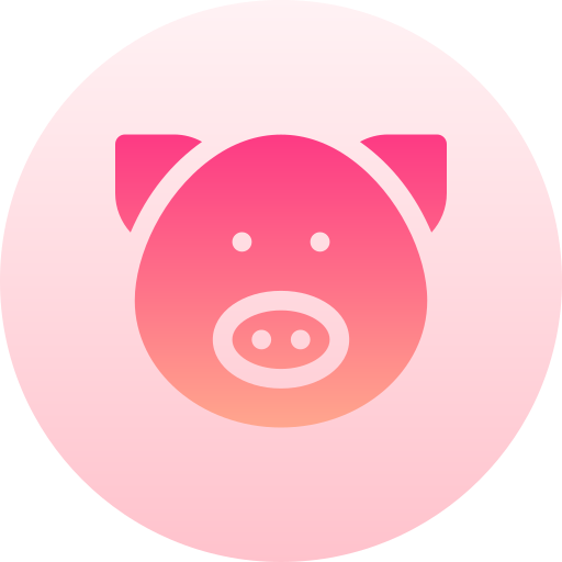 cerdo Basic Gradient Circular icono