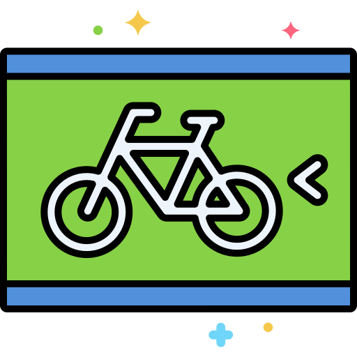 corsia per le bici Flaticons Lineal Color icona