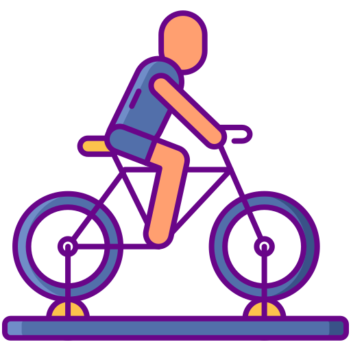 Stationary bike Flaticons Lineal Color icon
