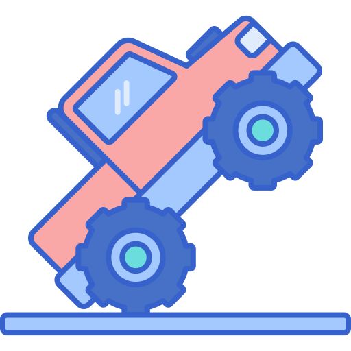 monster truck Flaticons Lineal Color icona