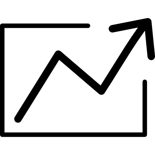 símbolo gráfico de línea ascendente de análisis de datos para interfaz  icono