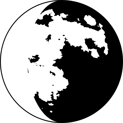 símbolo de la fase lunar con cráteres  icono