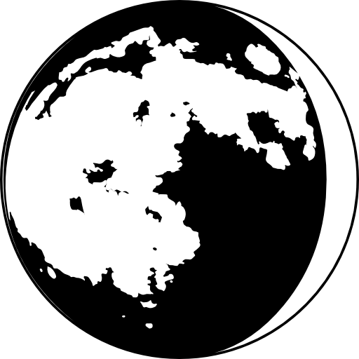 Moon phase symbol with craters  icon