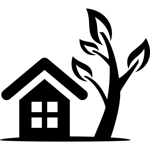 casa con un albero a lato  icona