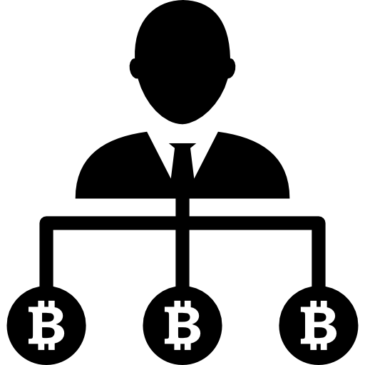 simbolo della linea discendente dell'utente bitcoin  icona