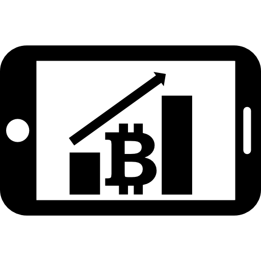 gráfico de teléfono móvil bitcoin  icono