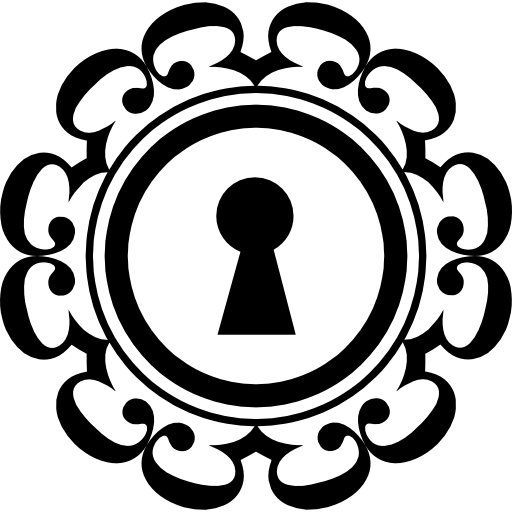 円形のリング飾りが付いた鍵穴  icon