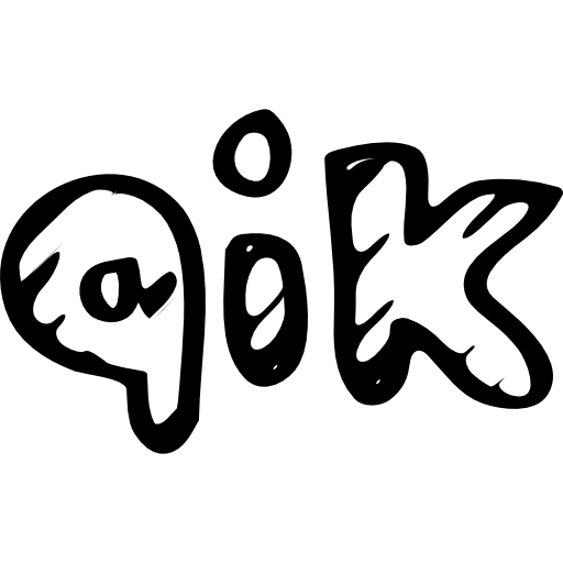 komunikator qik naszkicował symbol logo społecznościowego zarys liter  ikona