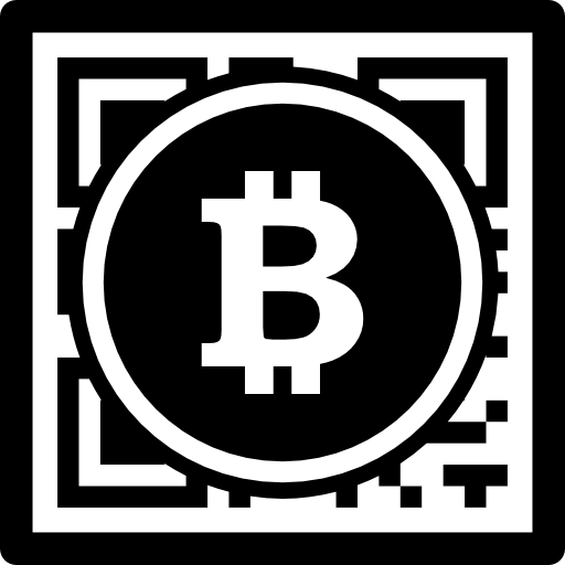 Bitcoin with qr code interface commercial symbol of money  icon
