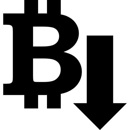 Bitcoin down arrow  icon