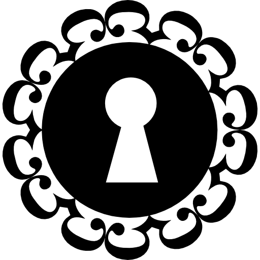 okrągły zdobiony wariant kształtu dziurki od klucza  ikona