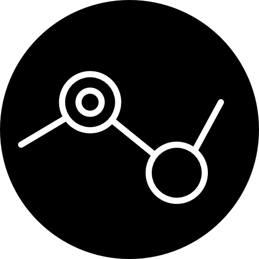 símbolo de la interfaz de círculos en un círculo para seo  icono
