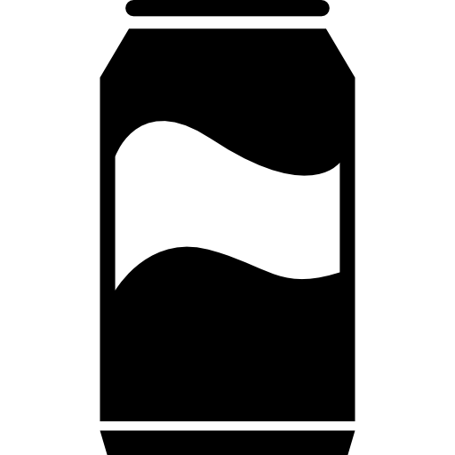 lata de bebida de material de aluminio insalubre  icono