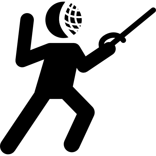 Tai chi chuan person silhouette with a fight sword  icon