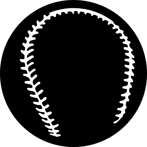 Черный бейсбольный мяч  иконка