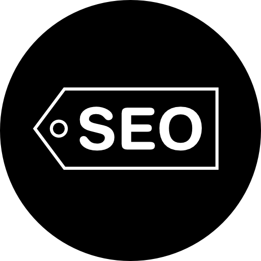 etiqueta seo en un círculo  icono