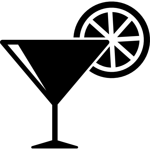 verre à cocktail avec tranche de citron  Icône