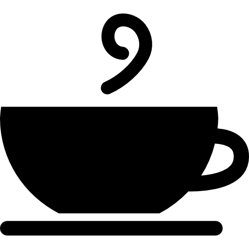 beber taza caliente negro vista lateral silueta  icono