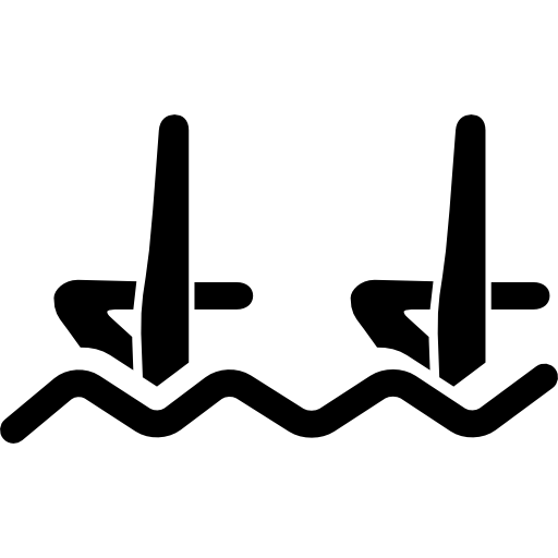 nadadores de nado sincronizado juntam pernas em ondas de água  Ícone
