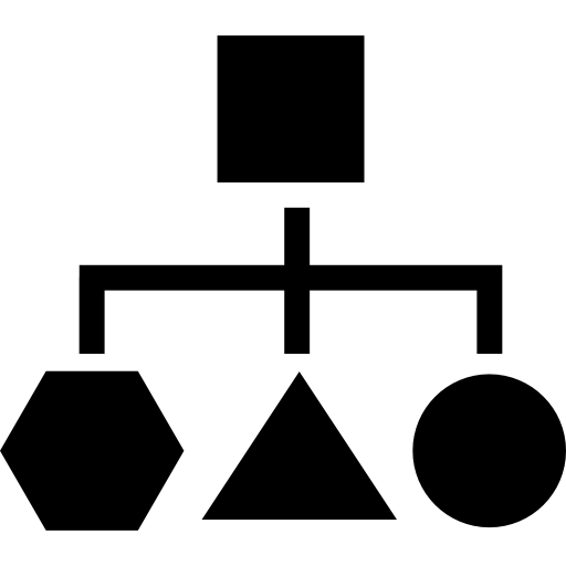 schema a blocchi di forme geometriche  icona