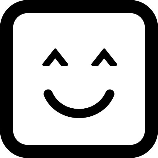 smiley met gesloten ogen afgerond vierkant gezicht  icoon