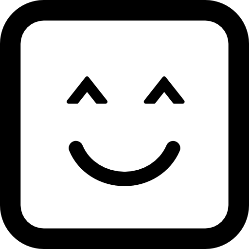 smiley con ojos cerrados, cara cuadrada redondeada  icono