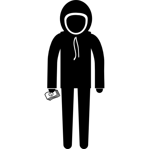 Criminal with covered head  icon