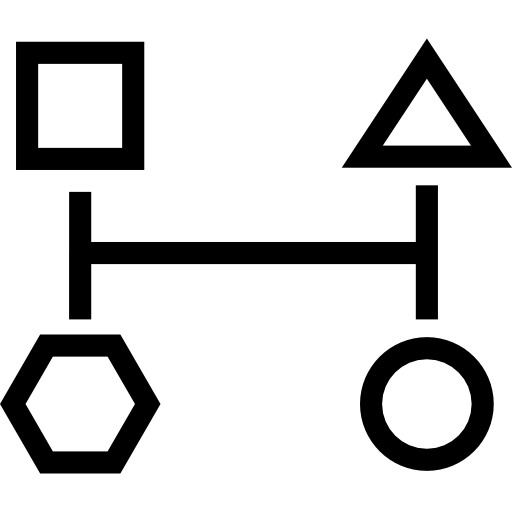 schema di contorni di quattro forme geometriche  icona