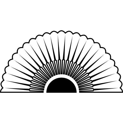 Раскрытый веер фламенко полукруглой формы Basic Rounded Filled иконка