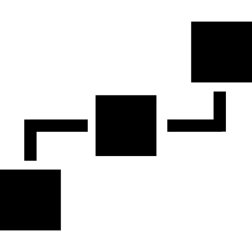 drie vierkanten blokkenschema  icoon