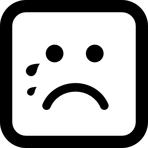 Crying emoticon rounded square face  icon