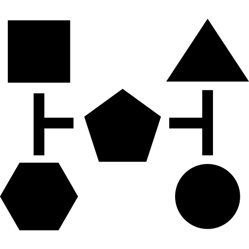 esquemas de bloques de formas negras.  icono