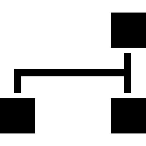 schema a blocchi di tre quadrati neri  icona