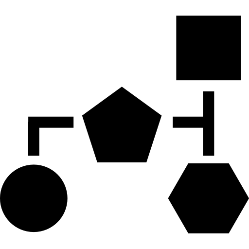 Блок-схема основных черных геометрических фигур  иконка