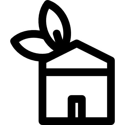 ekologiczny dom Basic Rounded Lineal ikona