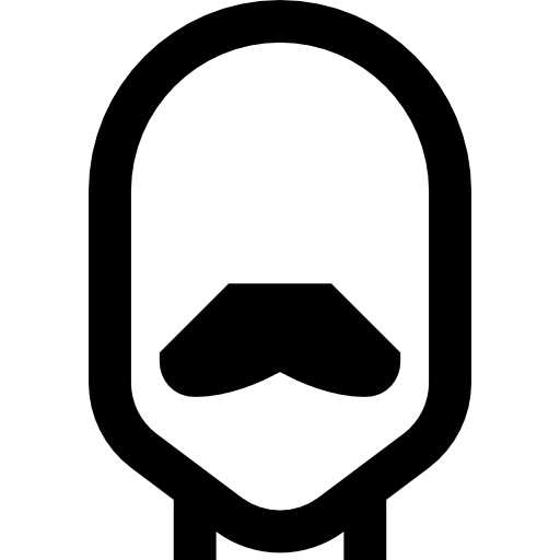 moustache Basic Straight Filled Icône