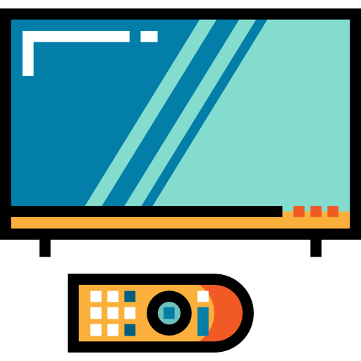 テレビ Detailed Straight Lineal color icon