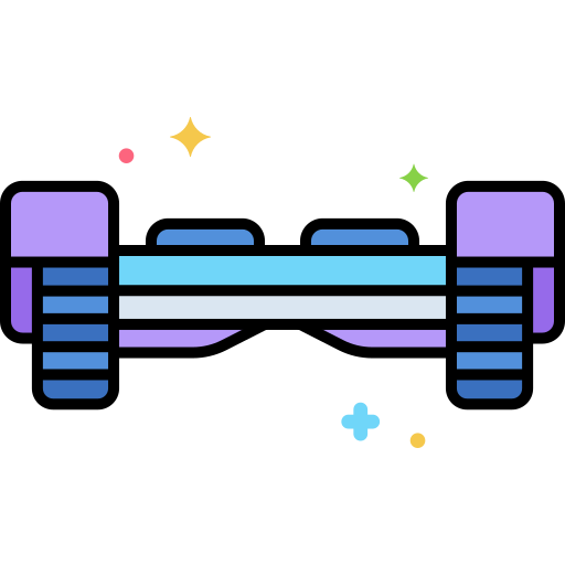 Hoverboard Flaticons Lineal Color icon